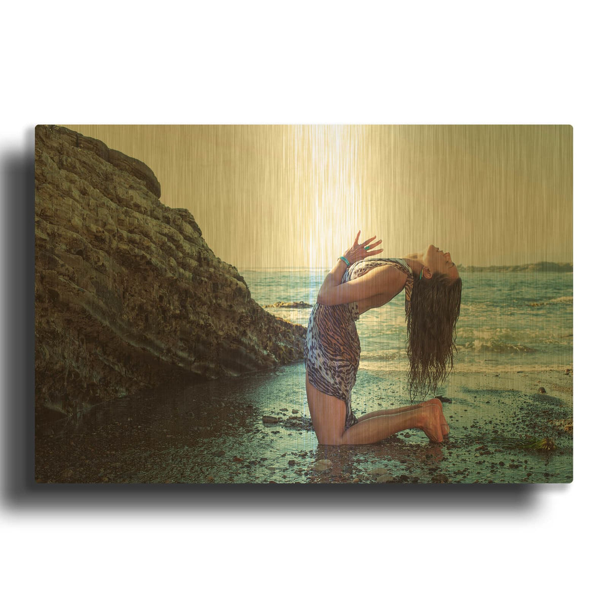 'Spacious Heart Sea Goddess' By Elena Ray Gold Metal Wall Art