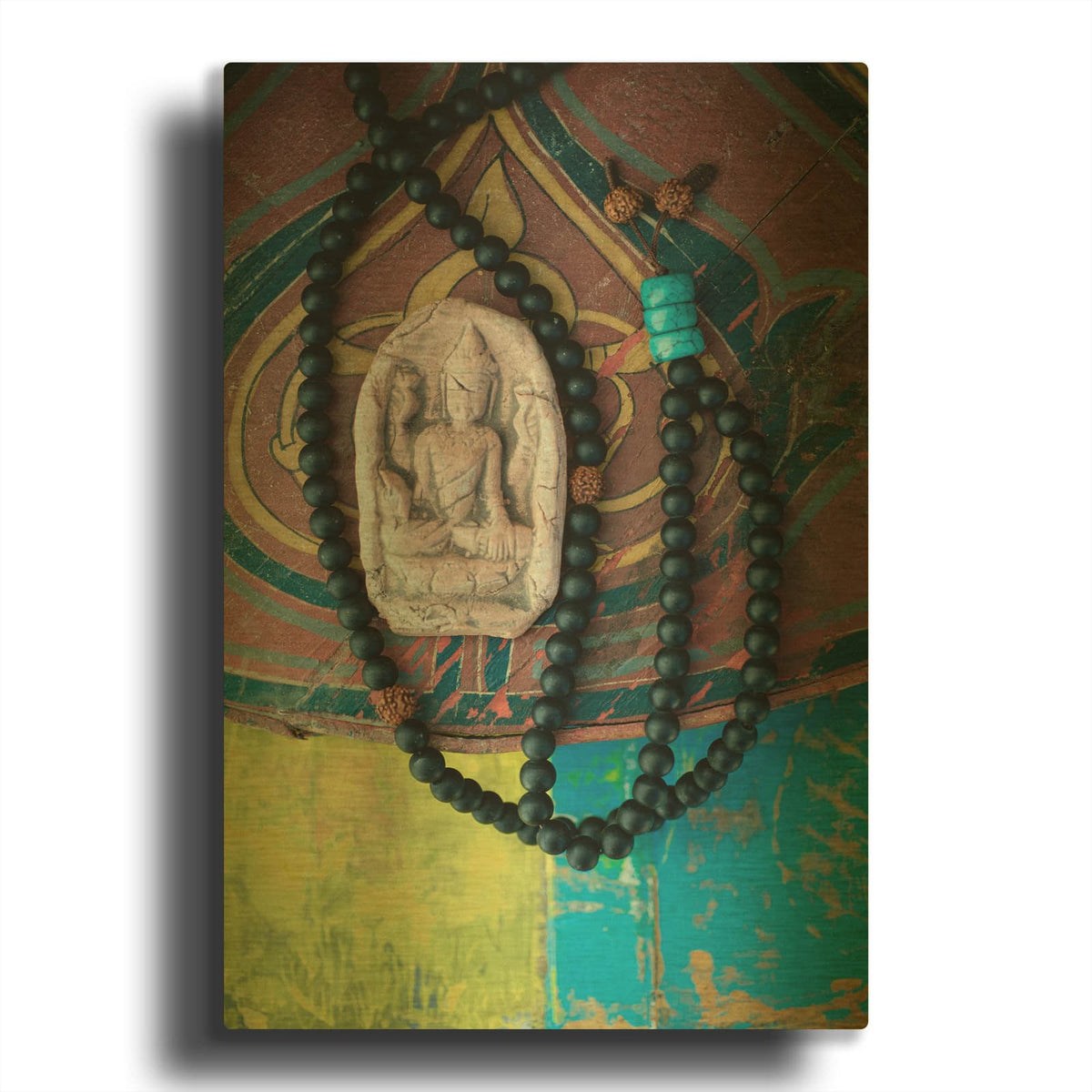 'Mala Beads Yogi' By Elena Ray Gold Metal Wall Art