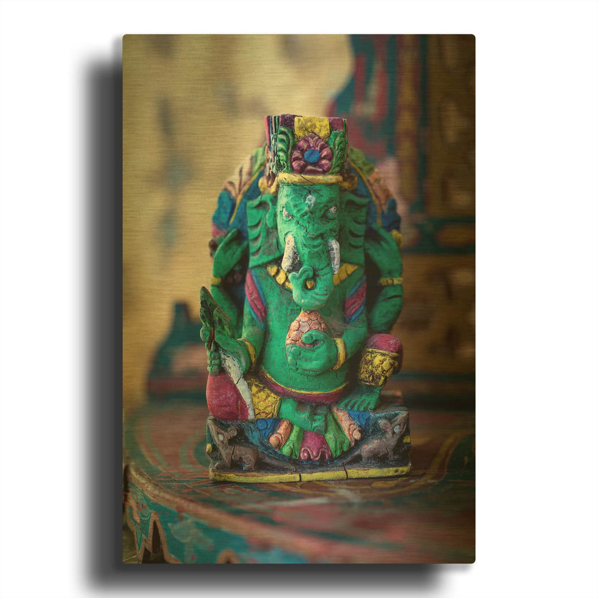 'Ganesha Yoga Altar' By Elena Ray Gold Metal Wall Art