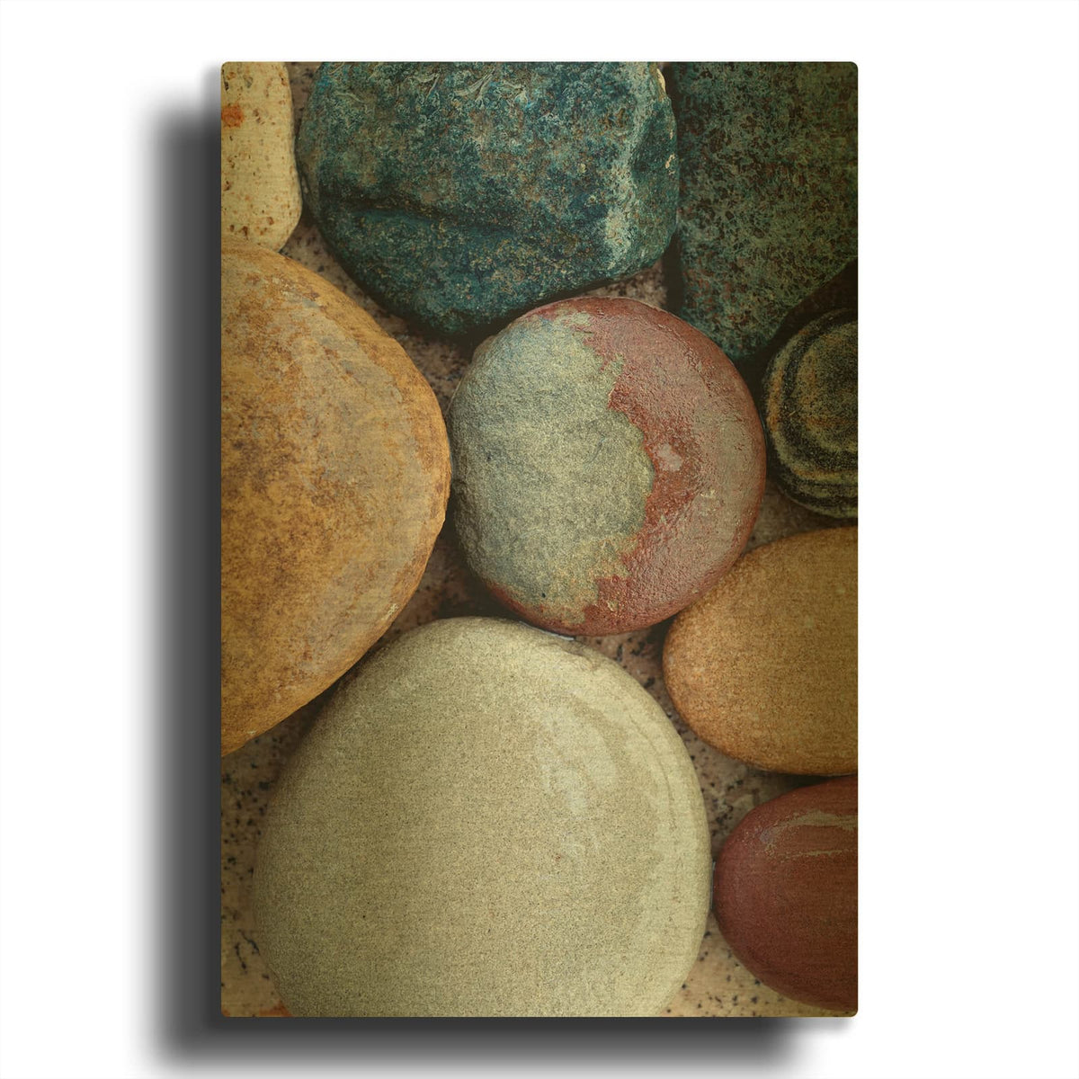 'Wet Stone Abstract' By Elena Ray Gold Metal Wall Art
