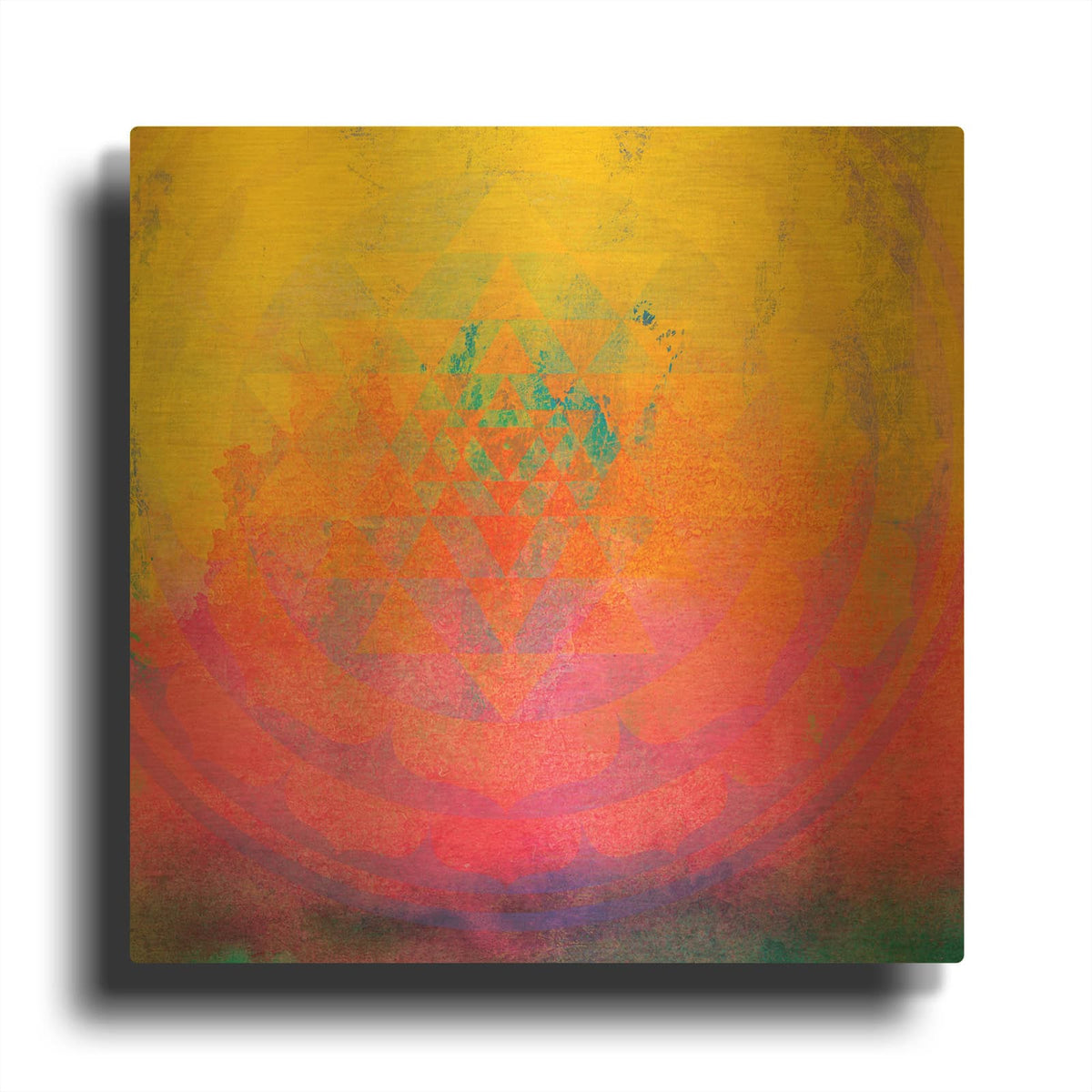 'High Frequency Mandala Fragment' By Elena Ray Gold Metal Wall Art