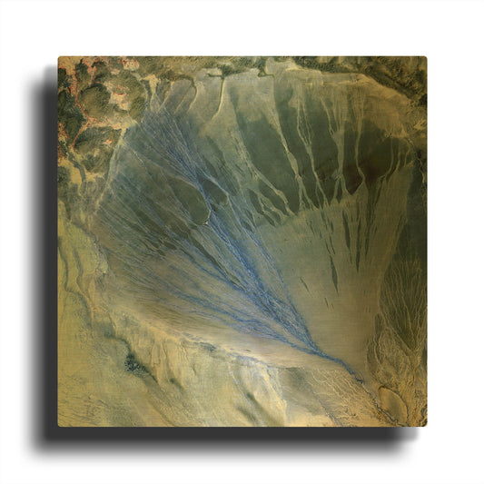 'Earth As Art Alluvial Fan' By NASA Earth As Art Gold Metal Wall Art