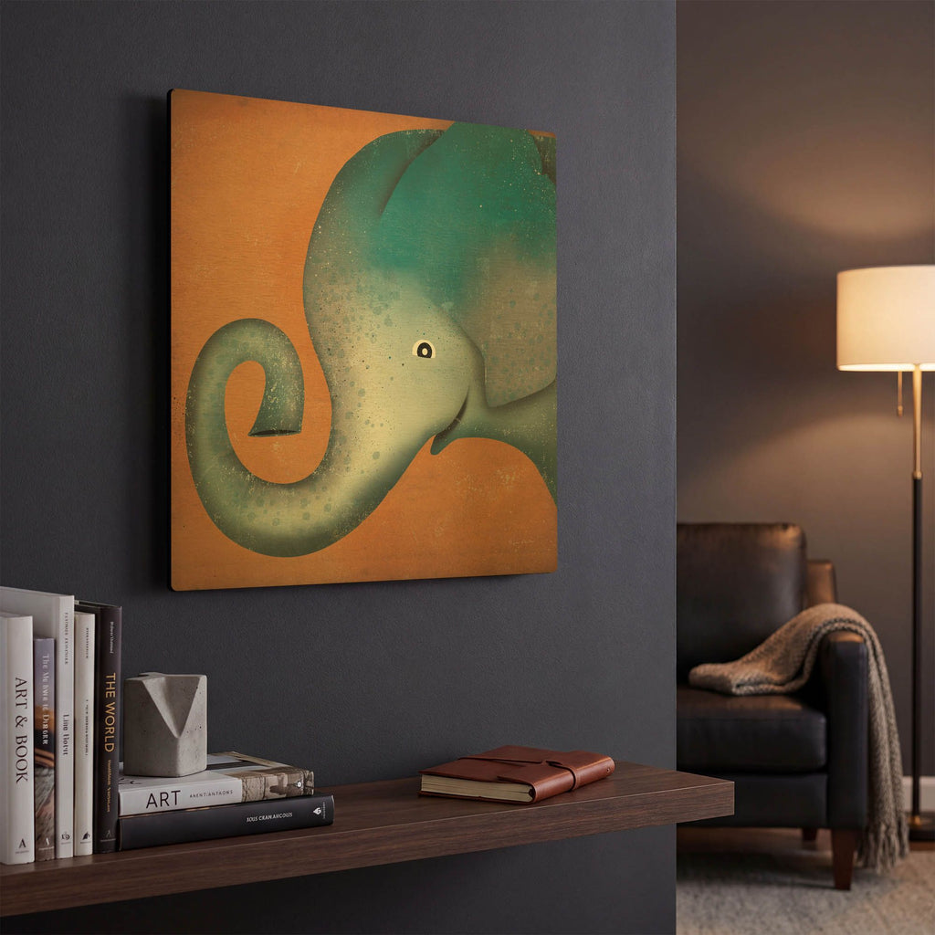 'Elephant Wow' By Ryan Fowler Gold Metal Wall Art