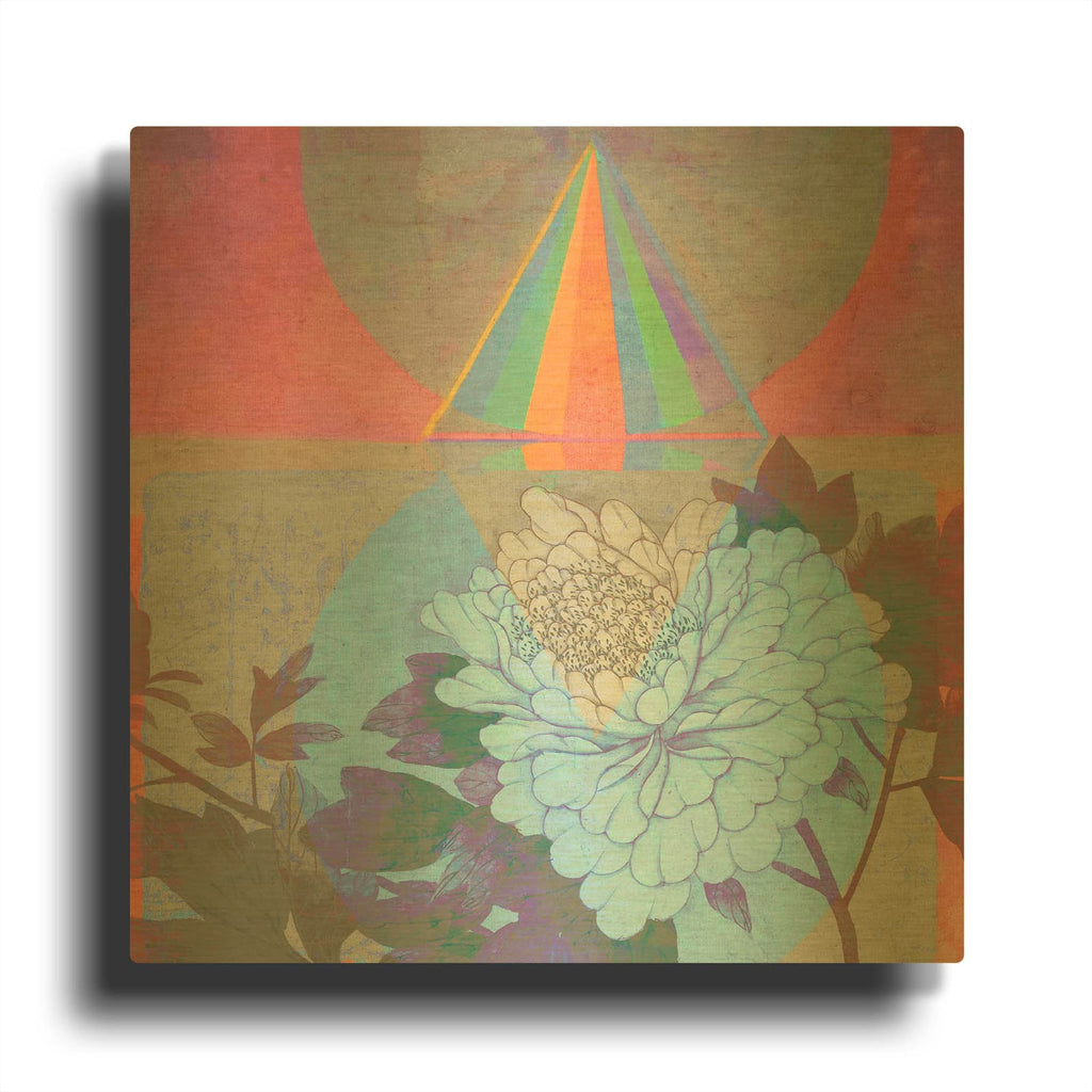 'High Frequency Nature' By Elena Ray Gold Metal Wall Art