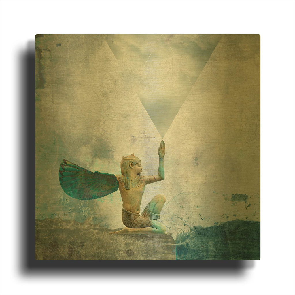 'Horus Recharging In The Clouds' By Elena Ray Gold Metal Wall Art