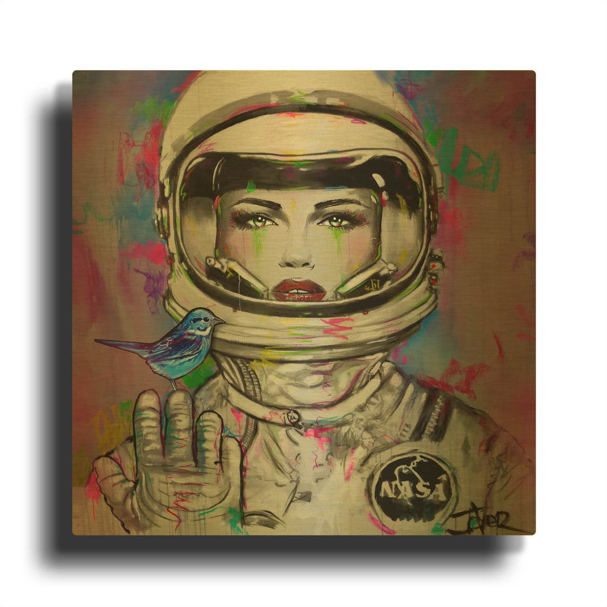 'Nova Nova' By Loui Jover Gold Metal Wall Art