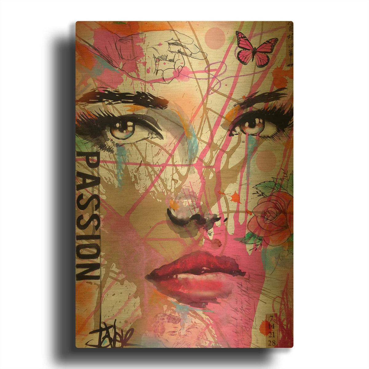 'Passion' By Loui Jover Gold Metal Wall Art