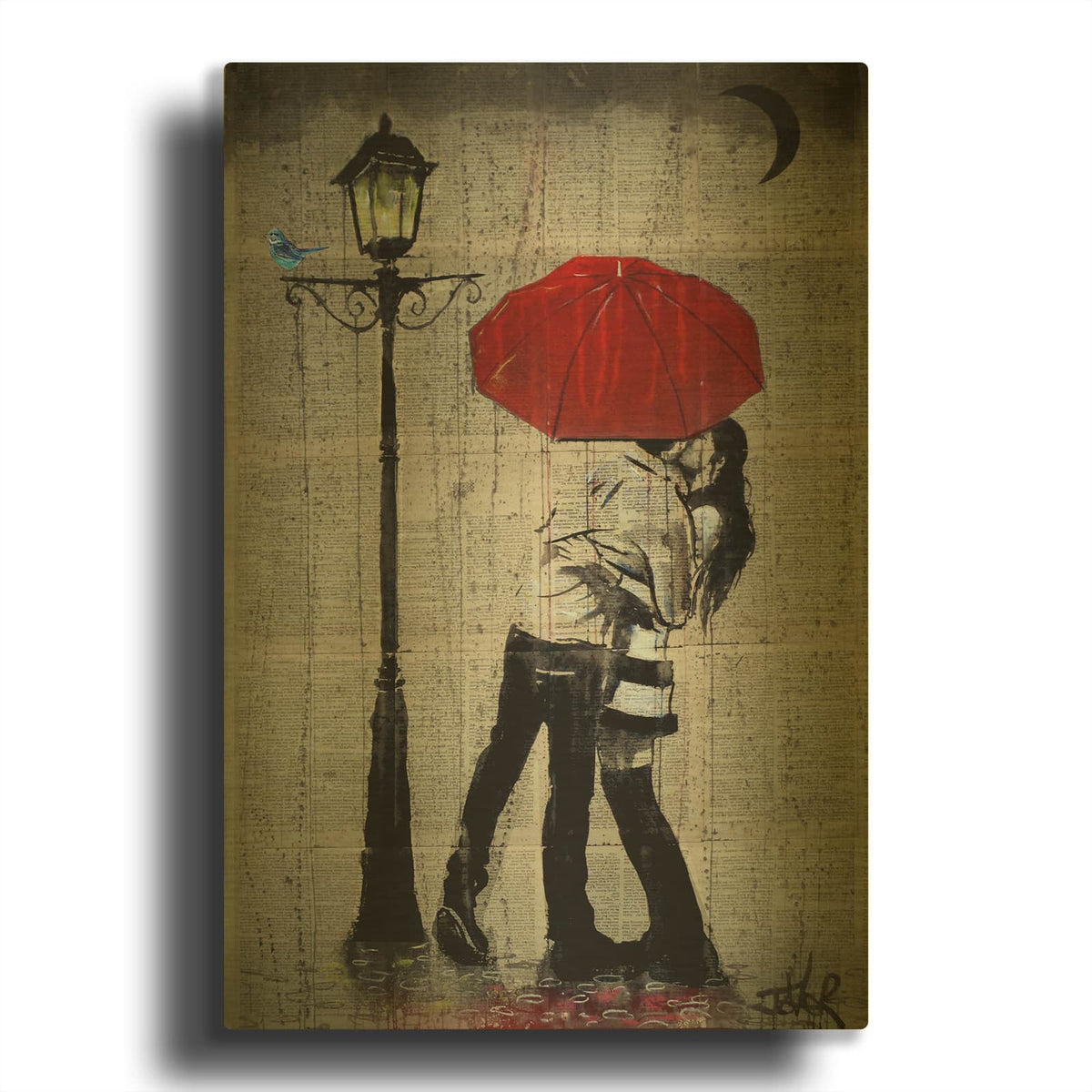 'Rainrain' By Loui Jover Gold Metal Wall Art
