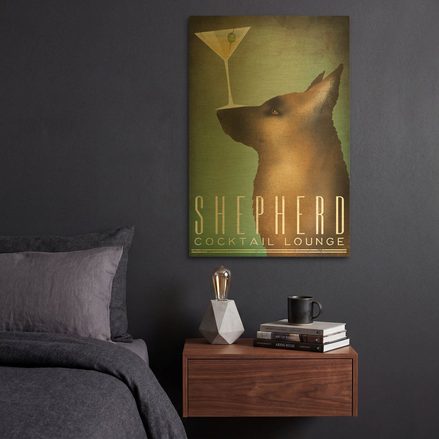 'Shepherd Martini' By Ryan Fowler Gold Metal Wall Art