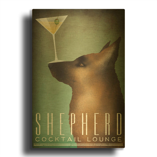 'Shepherd Martini' By Ryan Fowler Gold Metal Wall Art