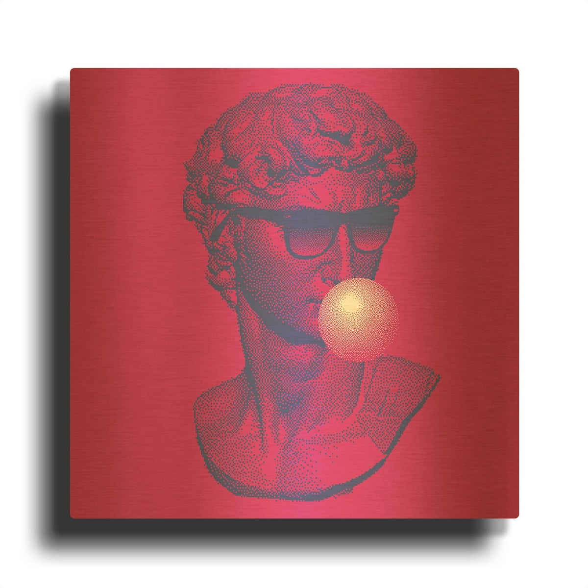 'Michelangelos Pixel David' By Luxe Gold Metal Wall Art