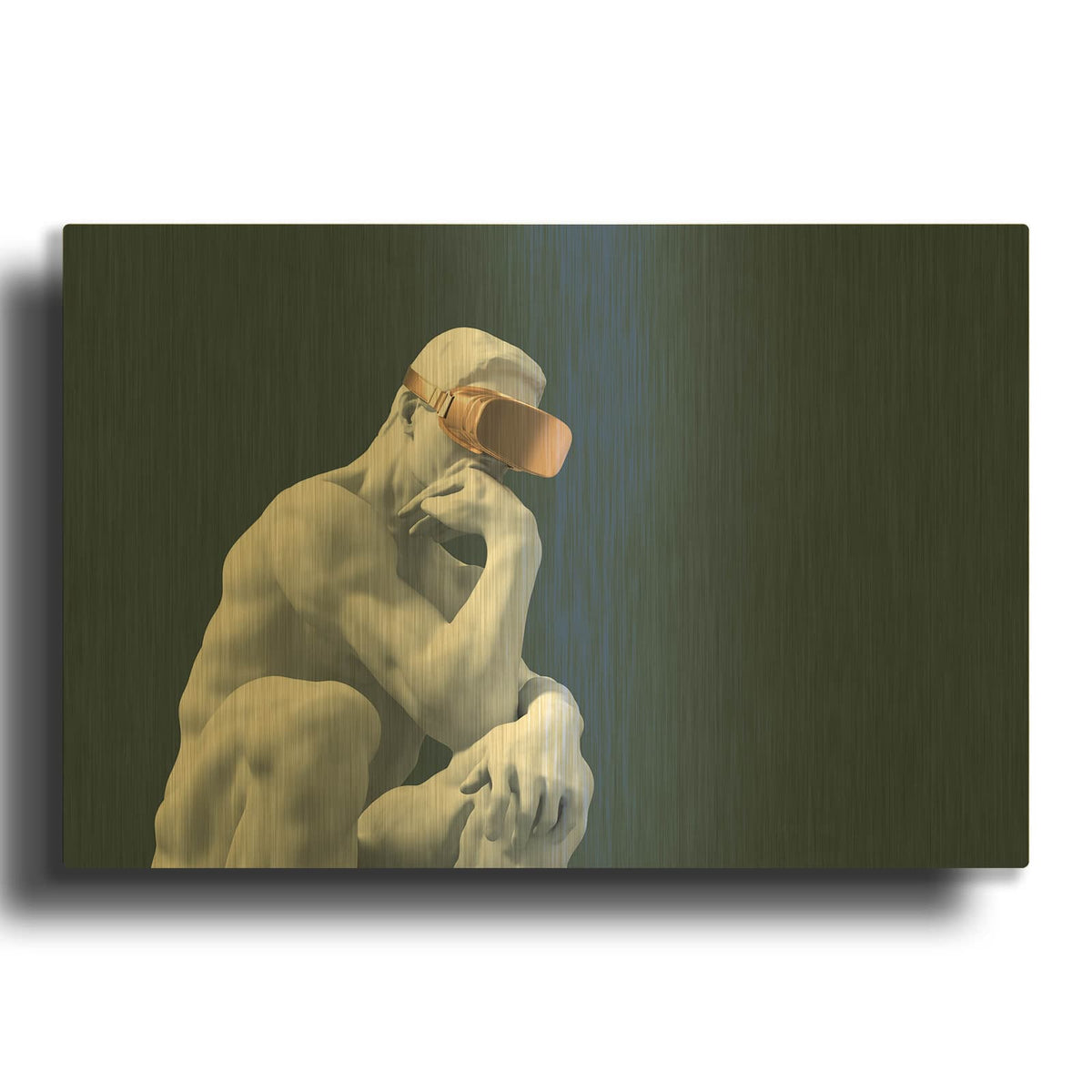 'Metaverse Thinker' By Luxe Gold Metal Wall Art
