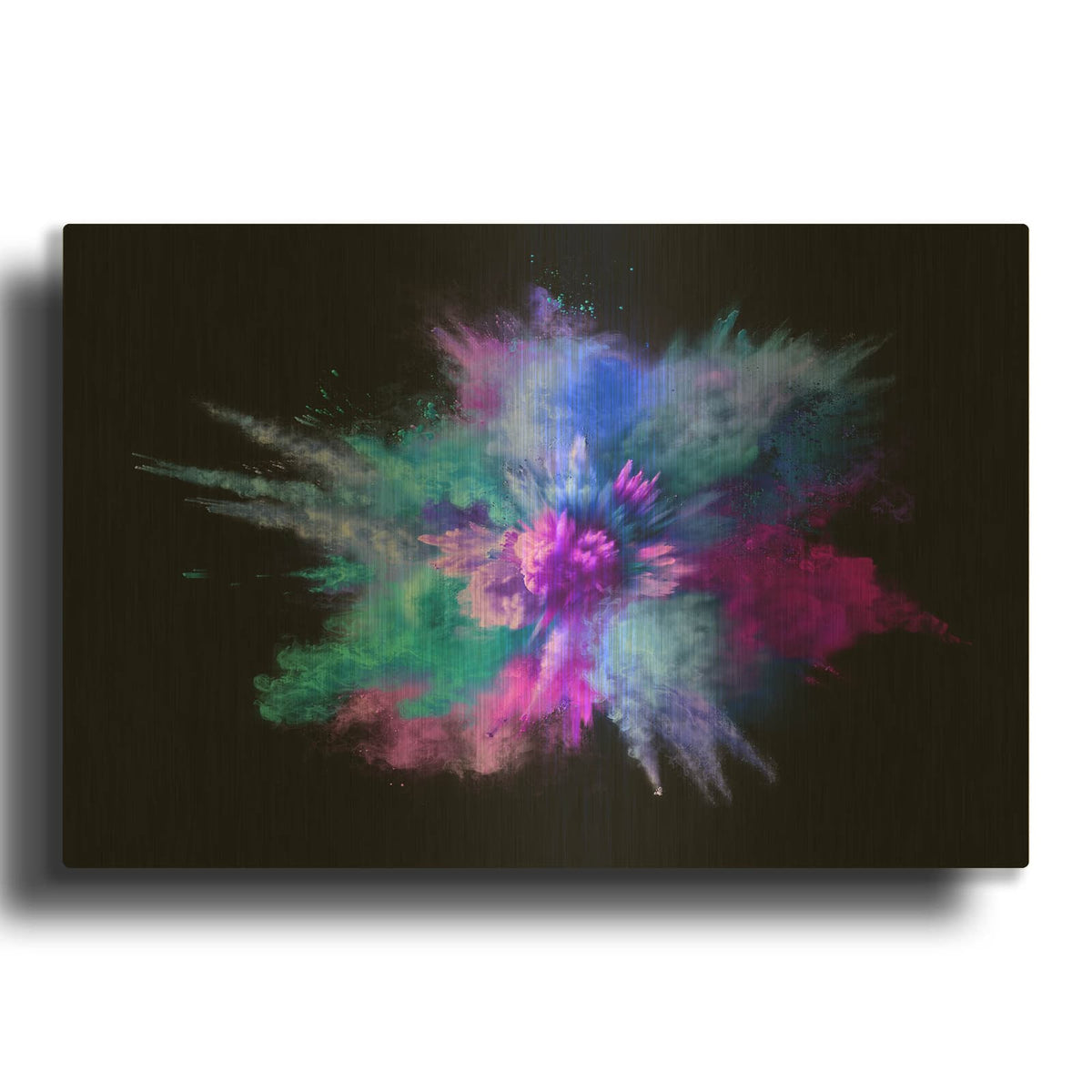 'Colorful Big Bang' By Luxe Gold Metal Wall Art