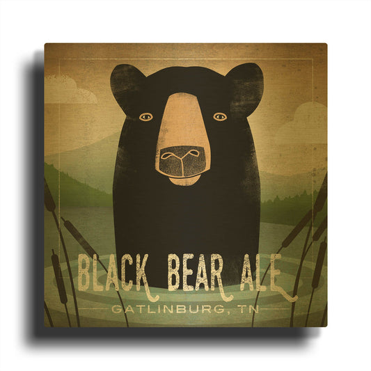'Skinny Dip Black Bear Ale' By Ryan Fowler Gold Metal Wall Art