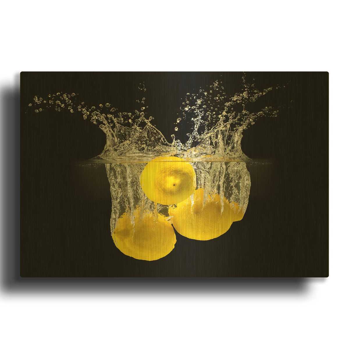 'Lemon Splash' By Luxe Gold Metal Wall Art