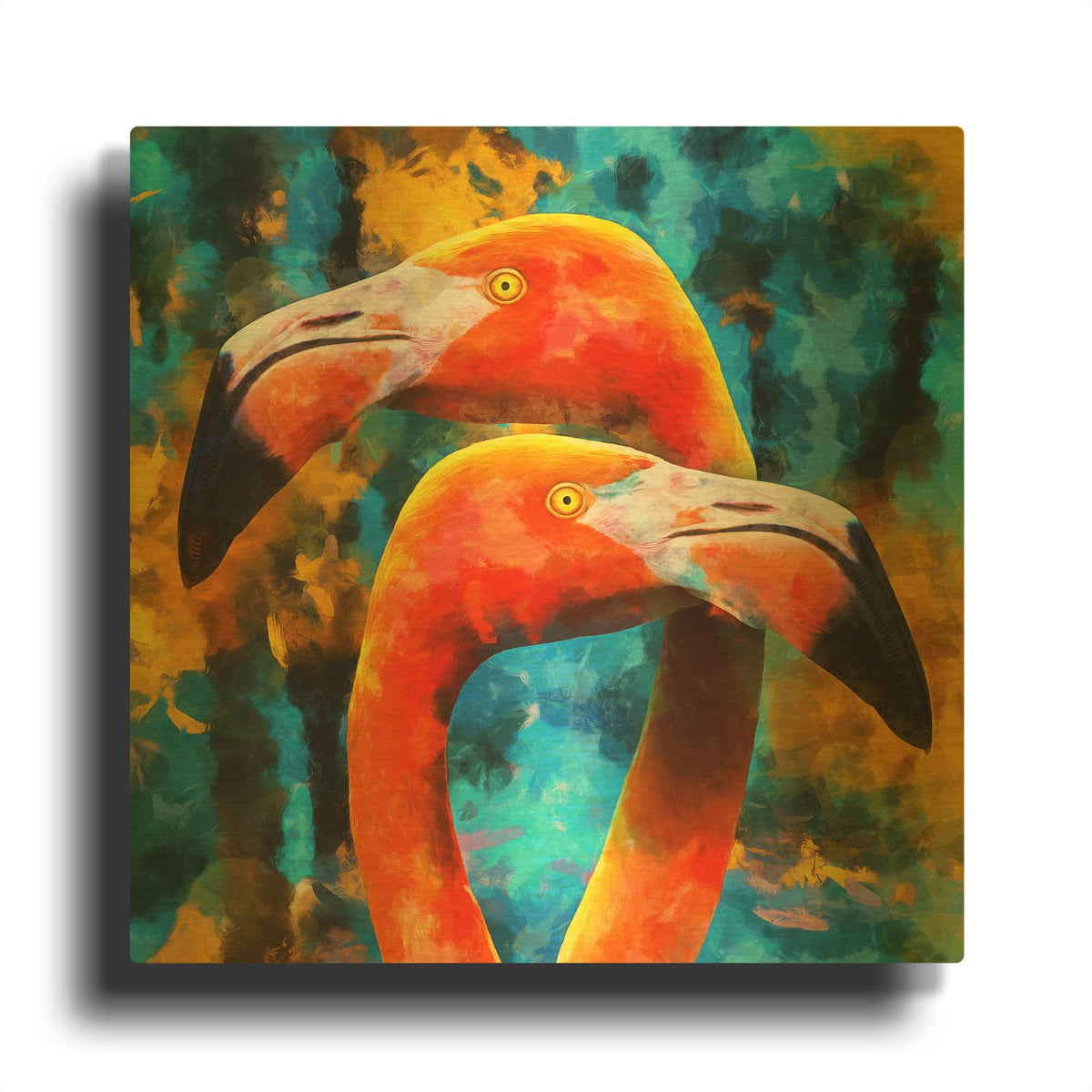 'The Lost Flamingos' By Luxe Gold Metal Wall Art