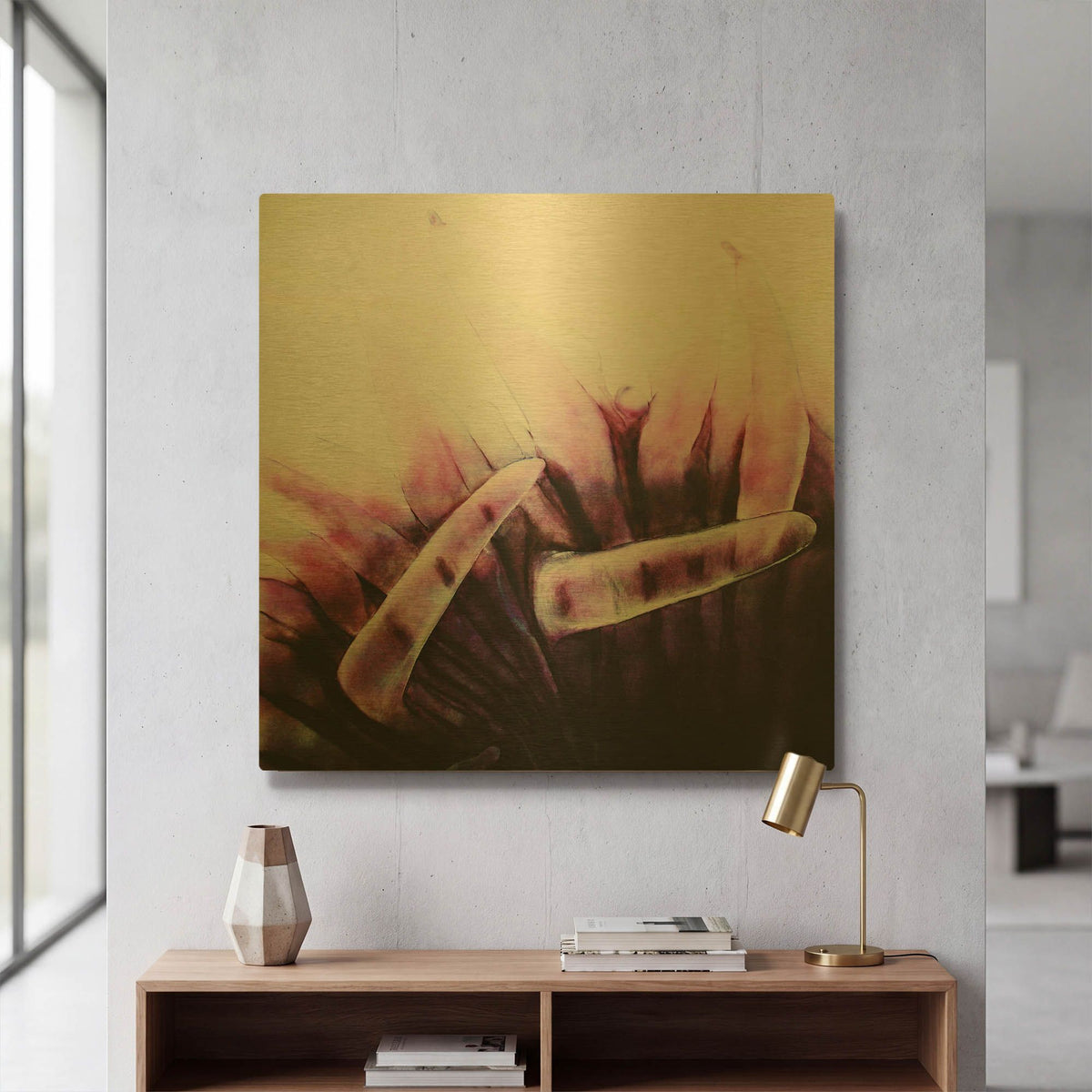 'Tentacles' By Rita Shimelfarb Gold Metal Wall Art