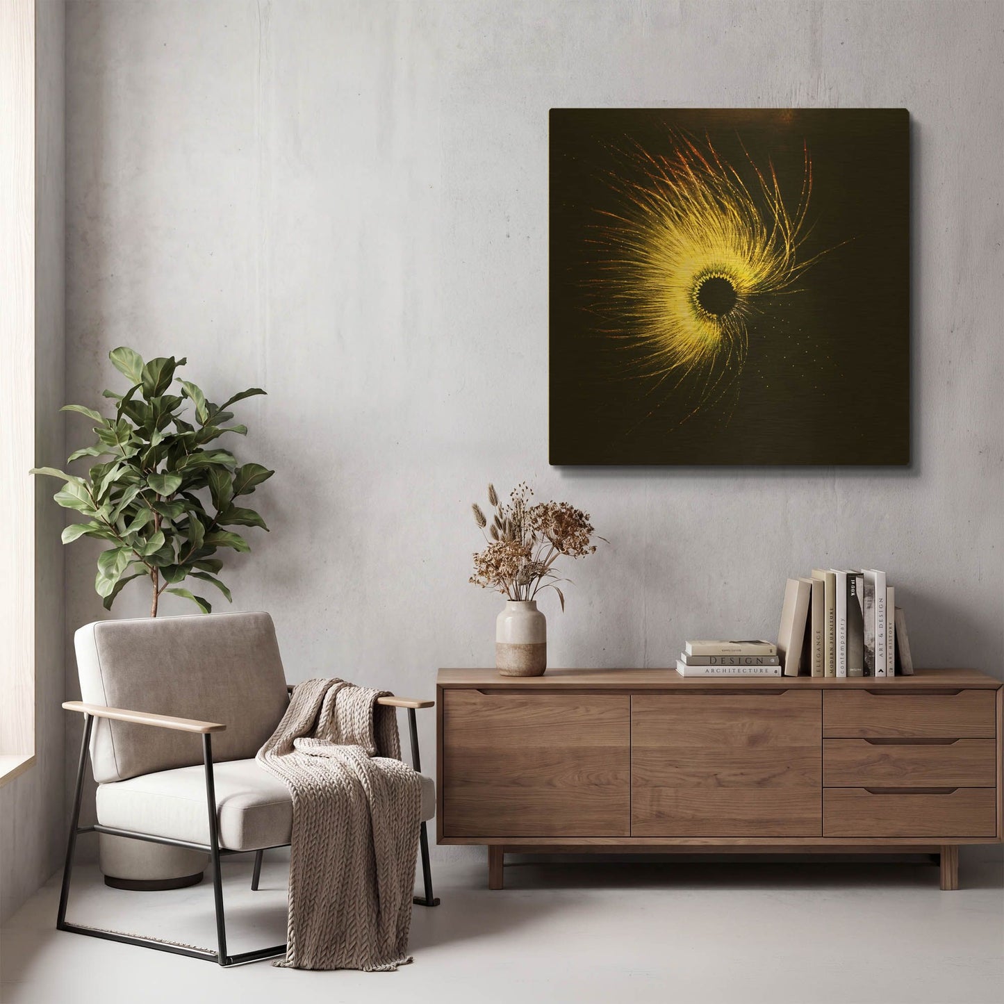 'Luminescence' By Rita Shimelfarb Gold Metal Wall Art