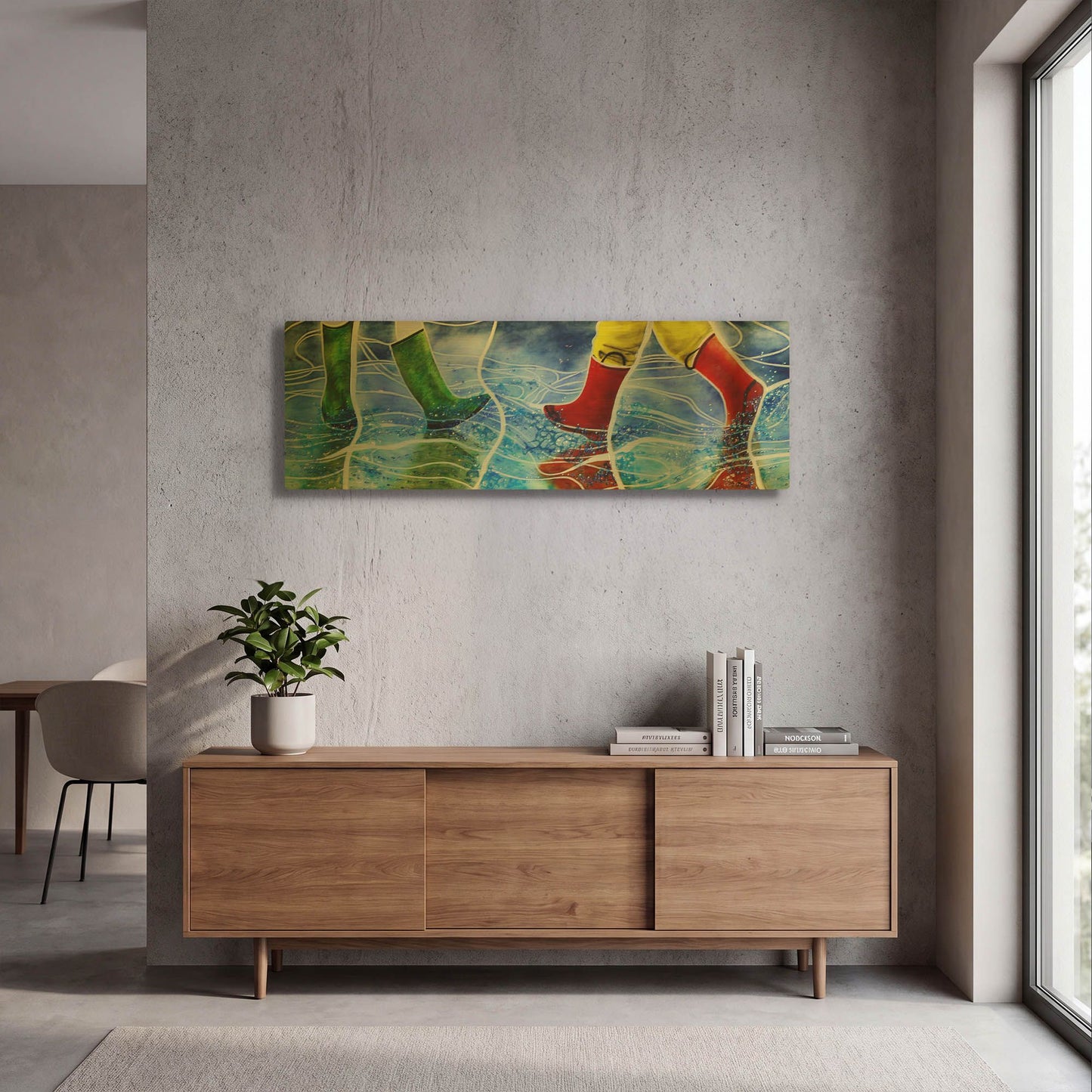 'Water' By Rita Shimelfarb Gold Metal Wall Art