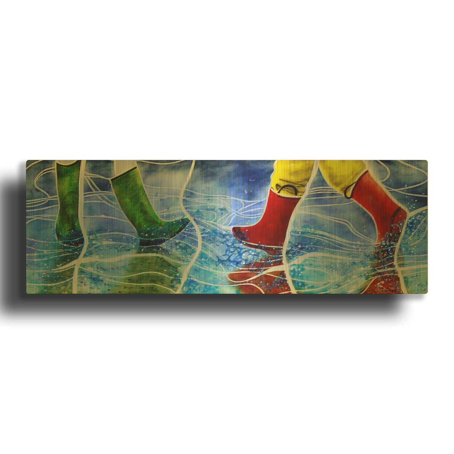 'Water' By Rita Shimelfarb Gold Metal Wall Art