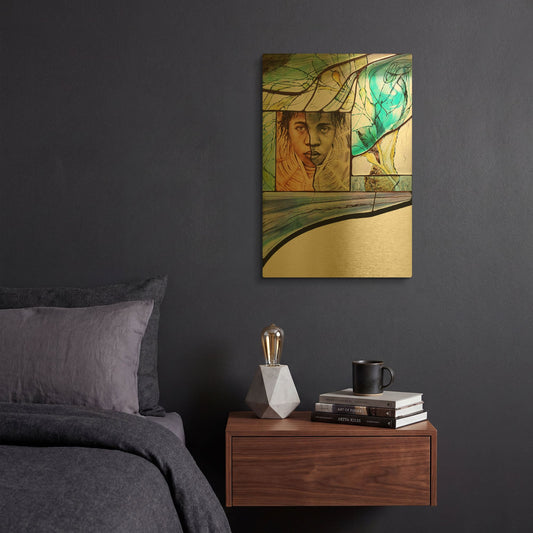 'Voyage' By Rita Shimelfarb Gold Metal Wall Art