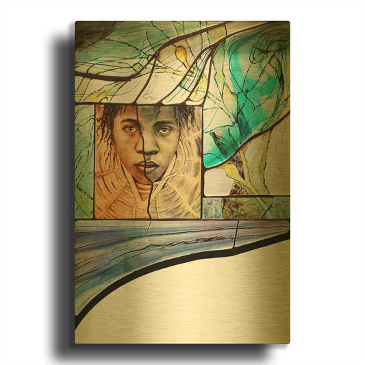 'Voyage' By Rita Shimelfarb Gold Metal Wall Art
