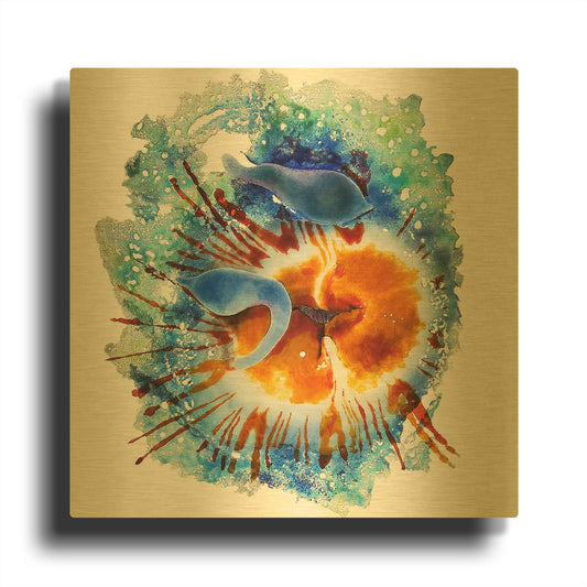 'Urticina Felinal' By Rita Shimelfarb Gold Metal Wall Art
