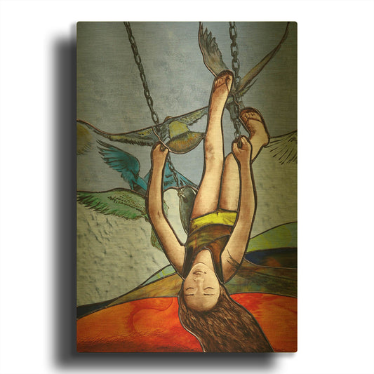 'Up' By Rita Shimelfarb Gold Metal Wall Art