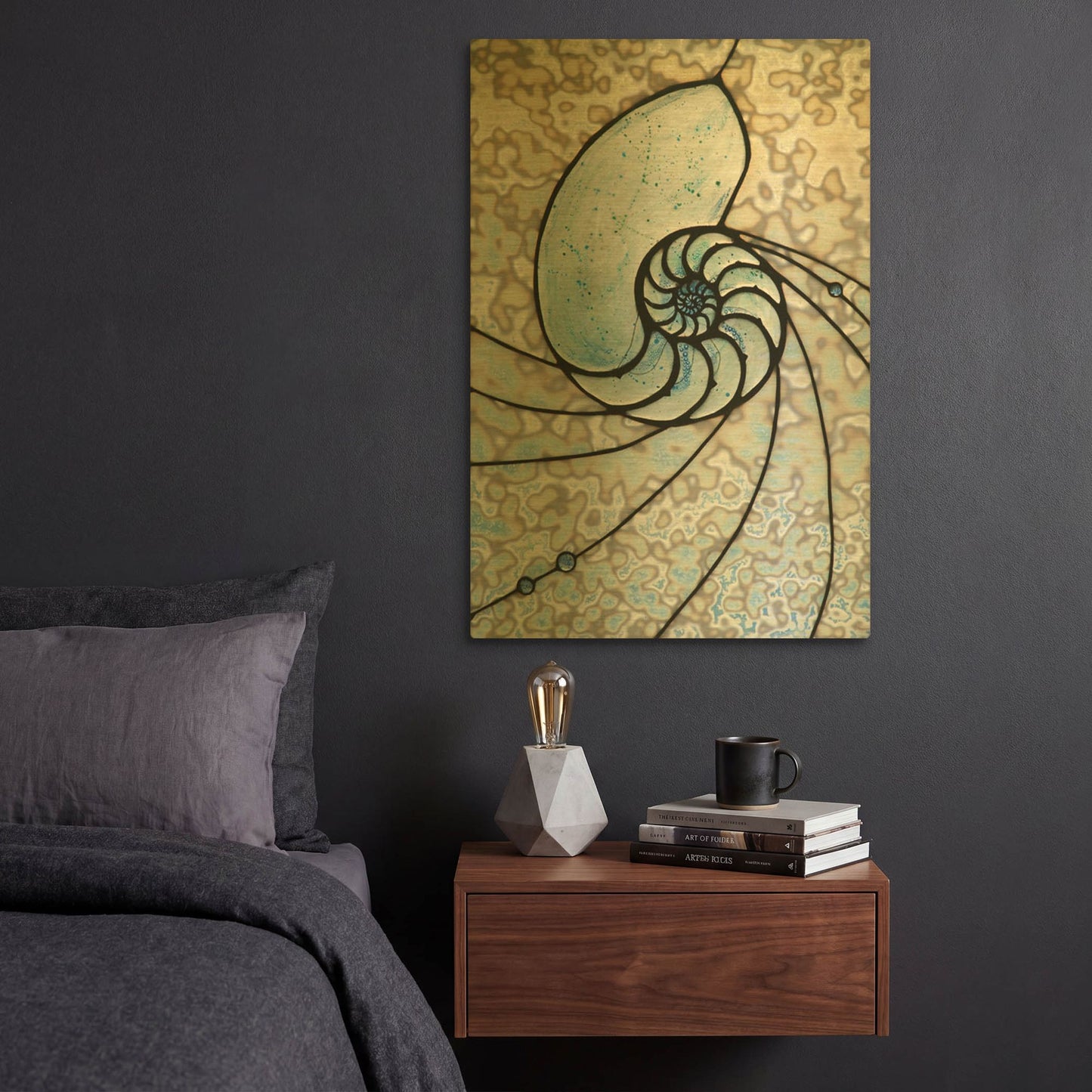'Shell' By Rita Shimelfarb Gold Metal Wall Art