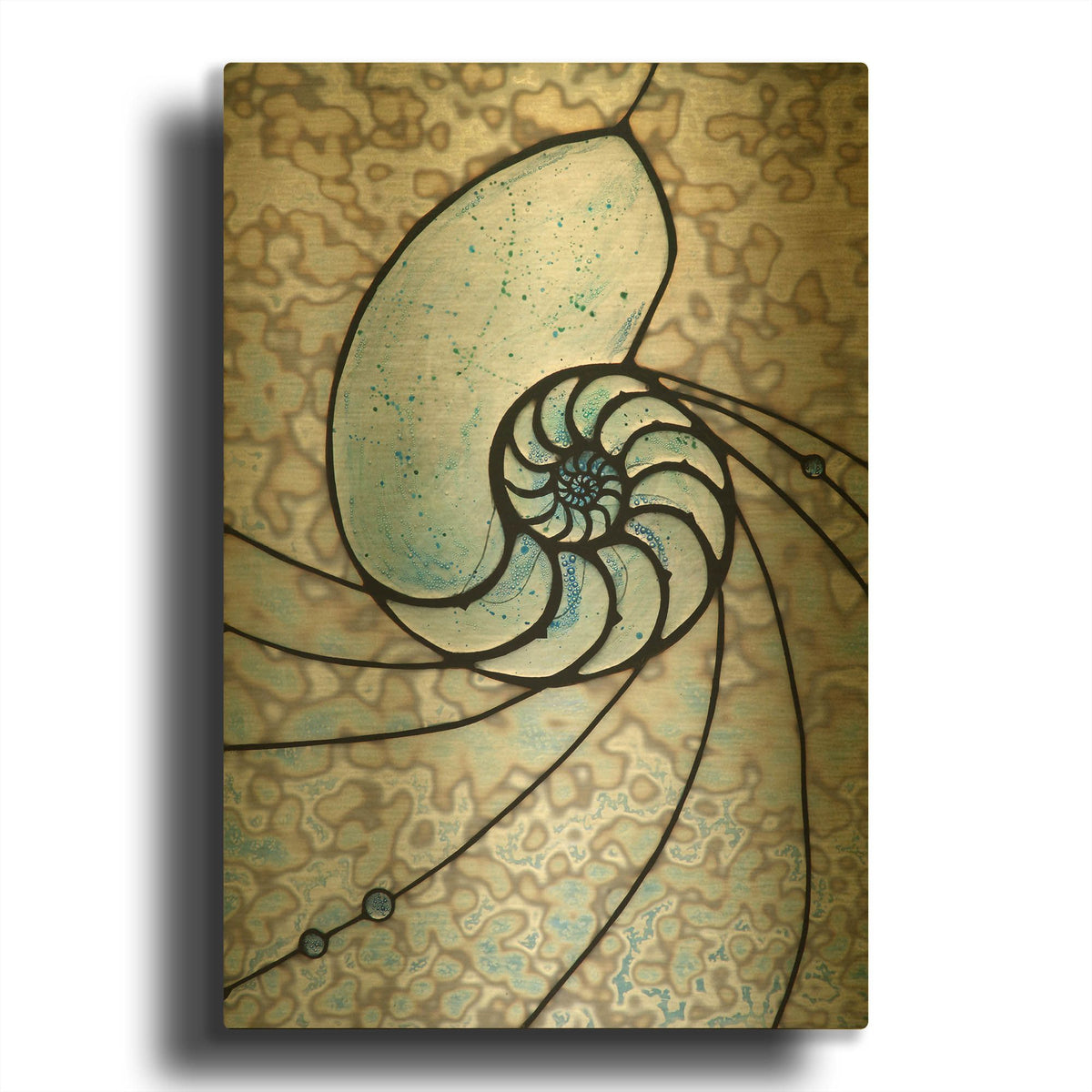 'Shell' By Rita Shimelfarb Gold Metal Wall Art