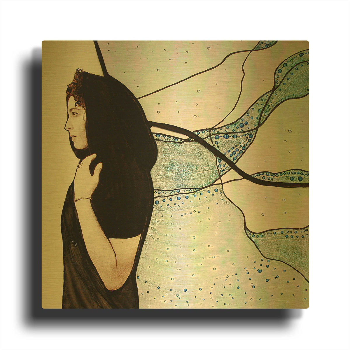 'Remembrance' By Rita Shimelfarb Gold Metal Wall Art
