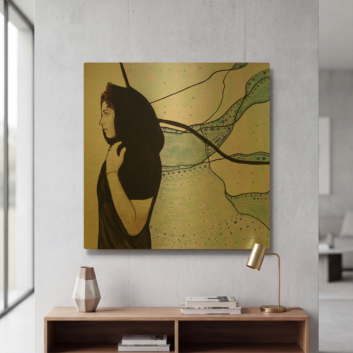 'Remembrance' By Rita Shimelfarb Gold Metal Wall Art