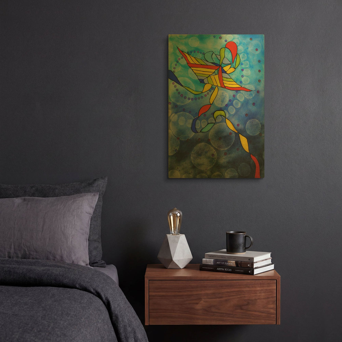 'Kite Transmitted' By Rita Shimelfarb Gold Metal Wall Art