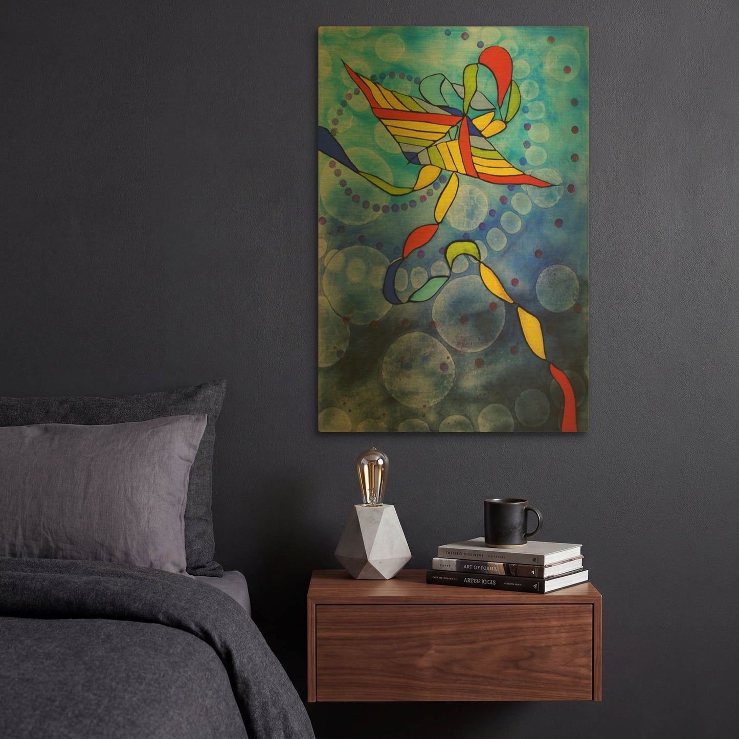 'Kite Transmitted' By Rita Shimelfarb Gold Metal Wall Art