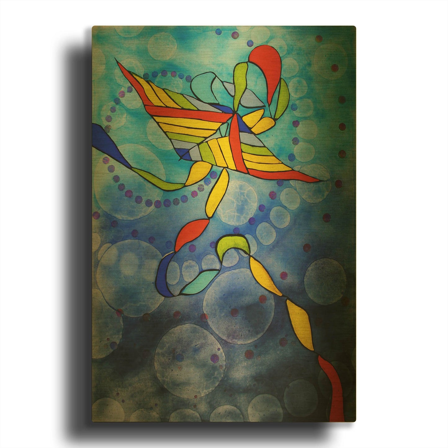 'Kite Transmitted' By Rita Shimelfarb Gold Metal Wall Art
