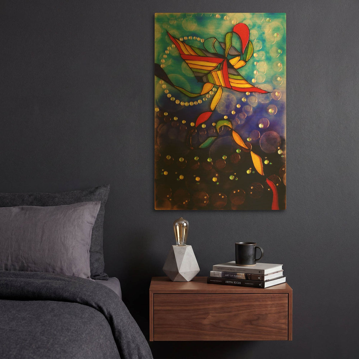 'Kite Reflected' By Rita Shimelfarb Gold Metal Wall Art