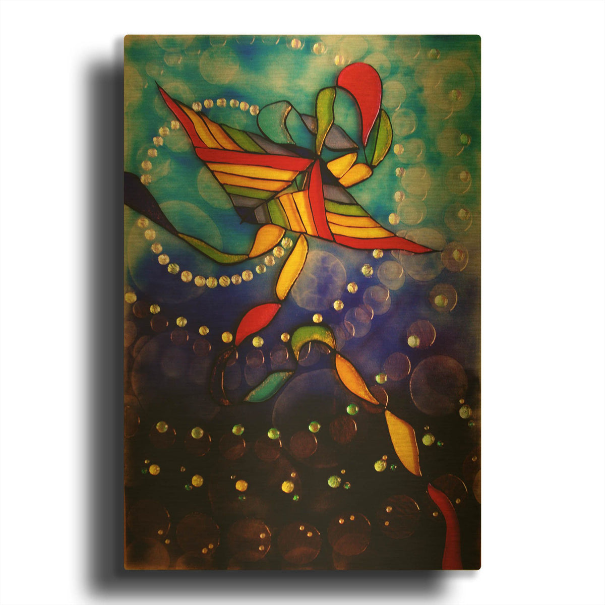 'Kite Reflected' By Rita Shimelfarb Gold Metal Wall Art