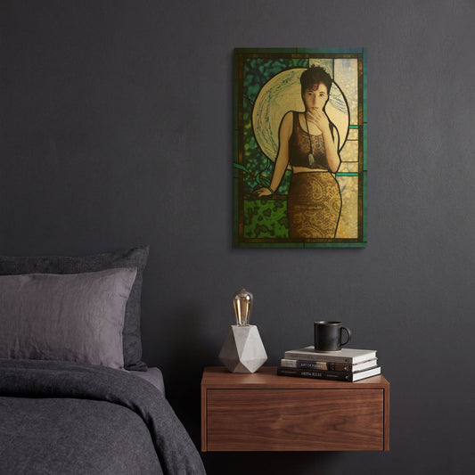'Blueheart' By Rita Shimelfarb Gold Metal Wall Art