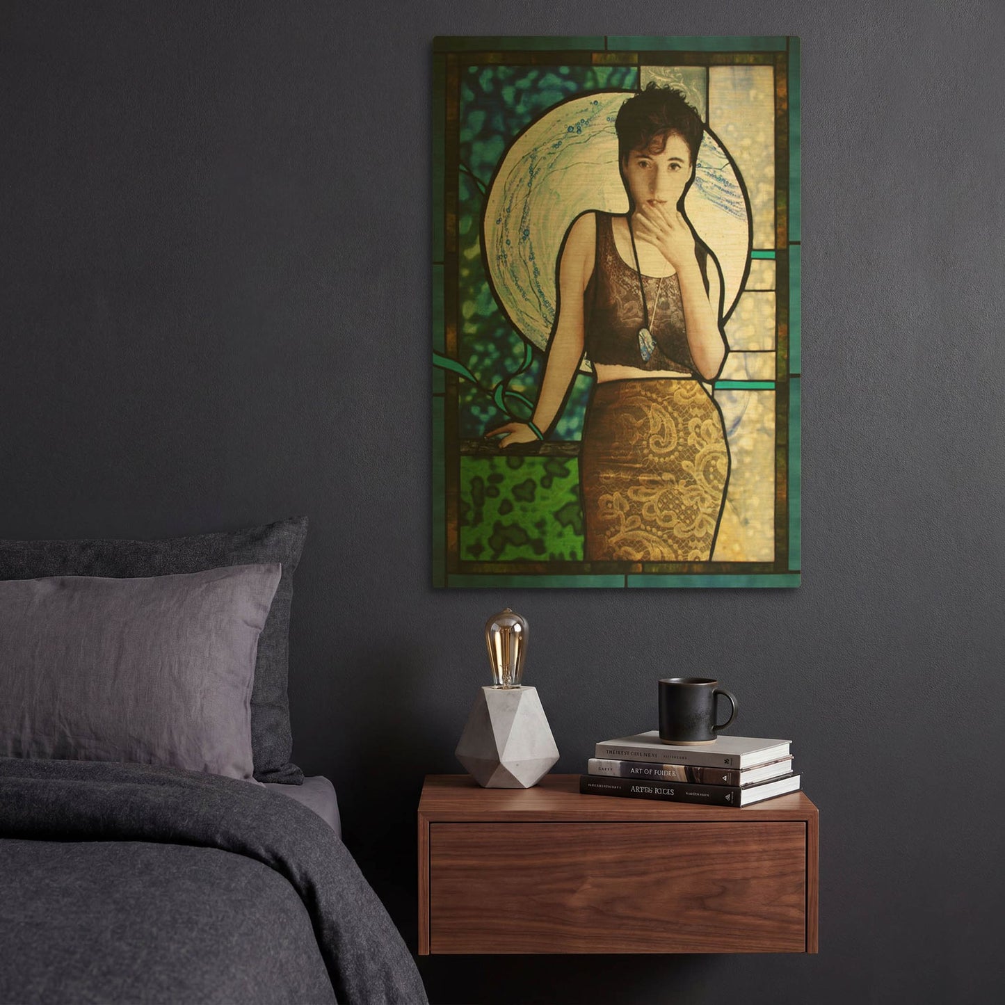 'Blueheart' By Rita Shimelfarb Gold Metal Wall Art