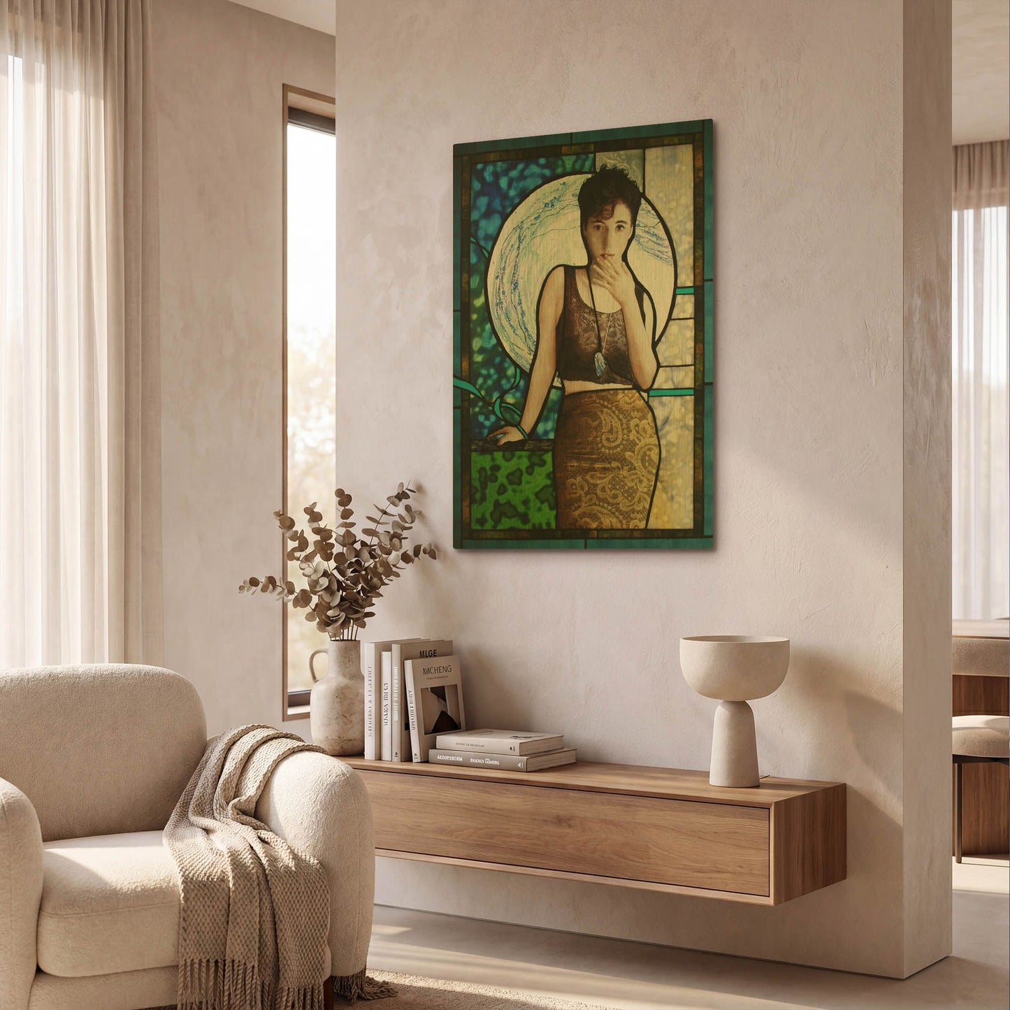 'Blueheart' By Rita Shimelfarb Gold Metal Wall Art