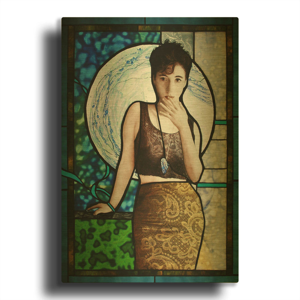 'Blueheart' By Rita Shimelfarb Gold Metal Wall Art