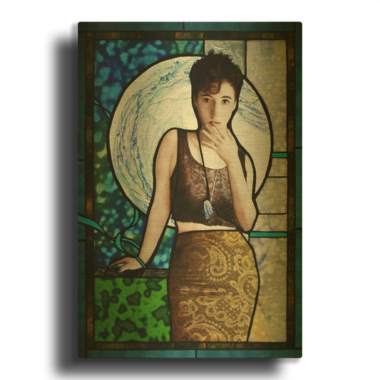 'Blueheart' By Rita Shimelfarb Gold Metal Wall Art