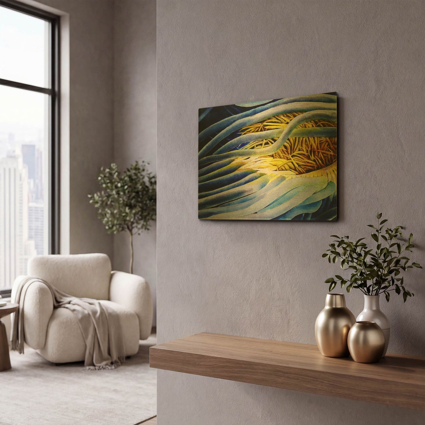 'Anemone Cerianthid' By Rita Shimelfarb Gold Metal Wall Art