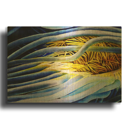 'Anemone Cerianthid' By Rita Shimelfarb Gold Metal Wall Art