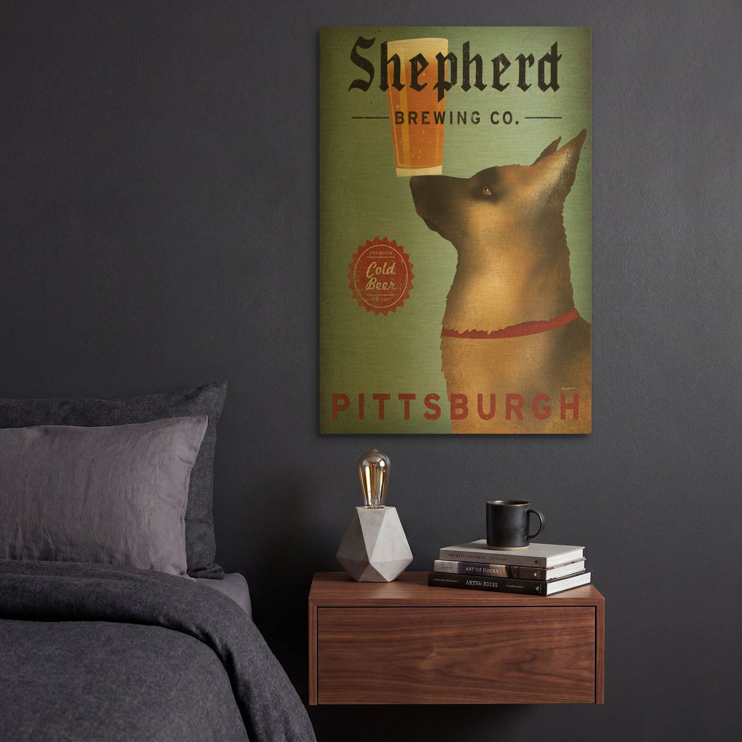 'Shepherd Brewing Co Pittsburgh' By Ryan Fowler Gold Metal Wall Art