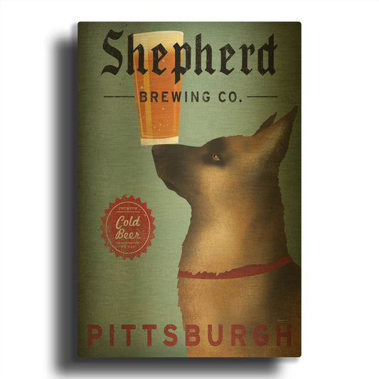'Shepherd Brewing Co Pittsburgh' By Ryan Fowler Gold Metal Wall Art