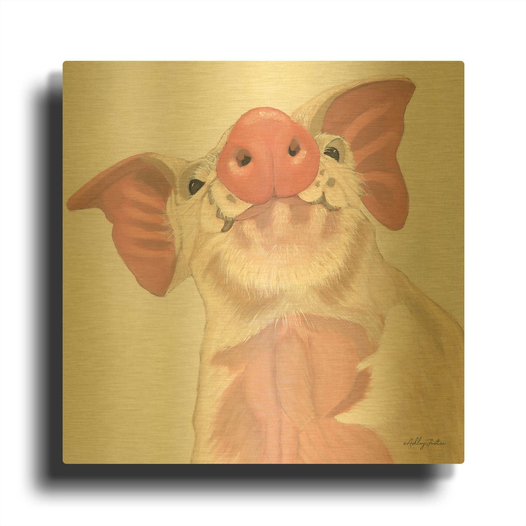 'Buster' By Ashley Justice Gold Metal Wall Art