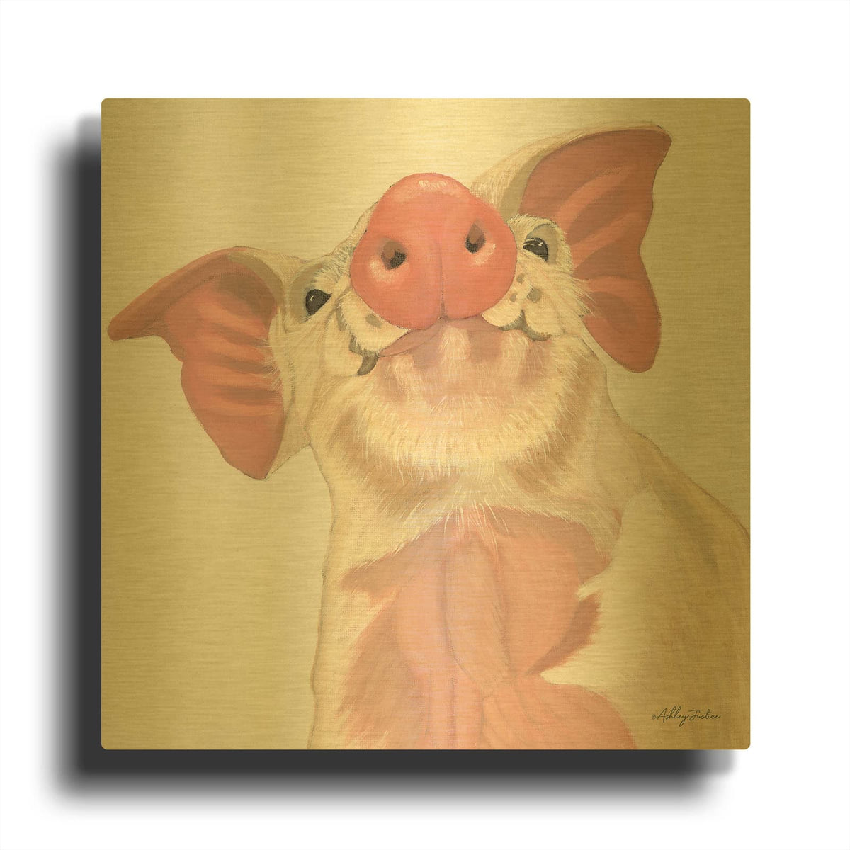 'Buster' By Ashley Justice Gold Metal Wall Art