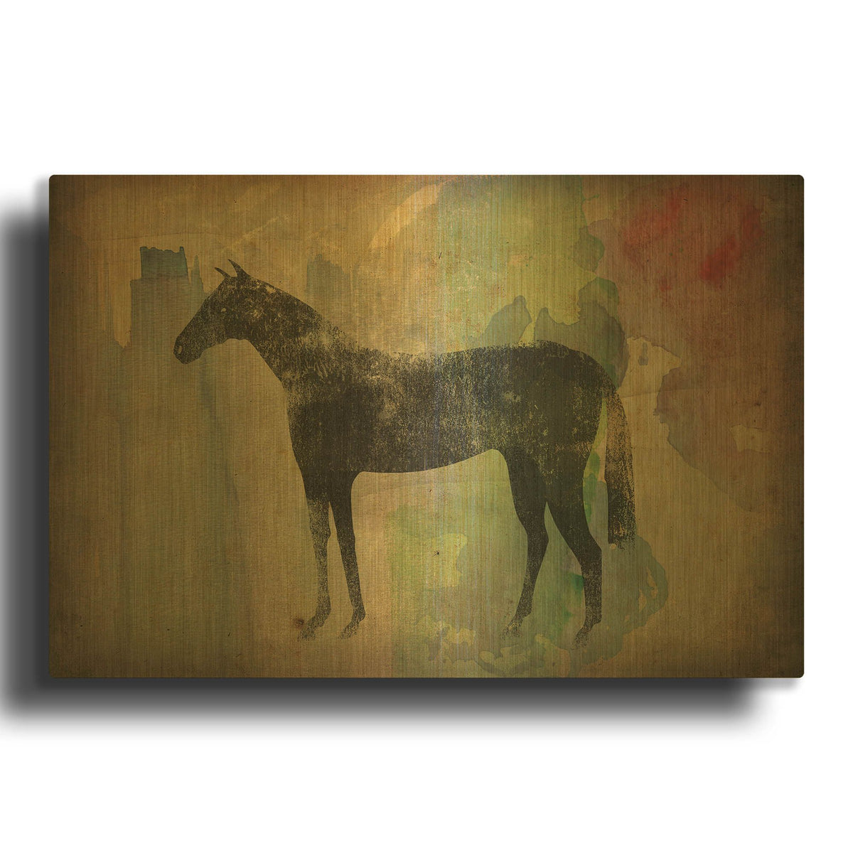 'Cheval Noir v2' By Ryan Fowler Gold Metal Wall Art