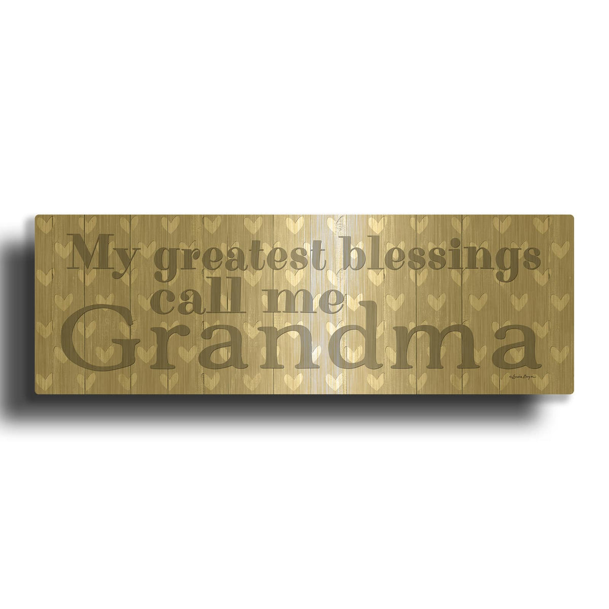 'My Greatest Blessings Call Me Grandma' By Susie Boyer Gold Metal Wall Art
